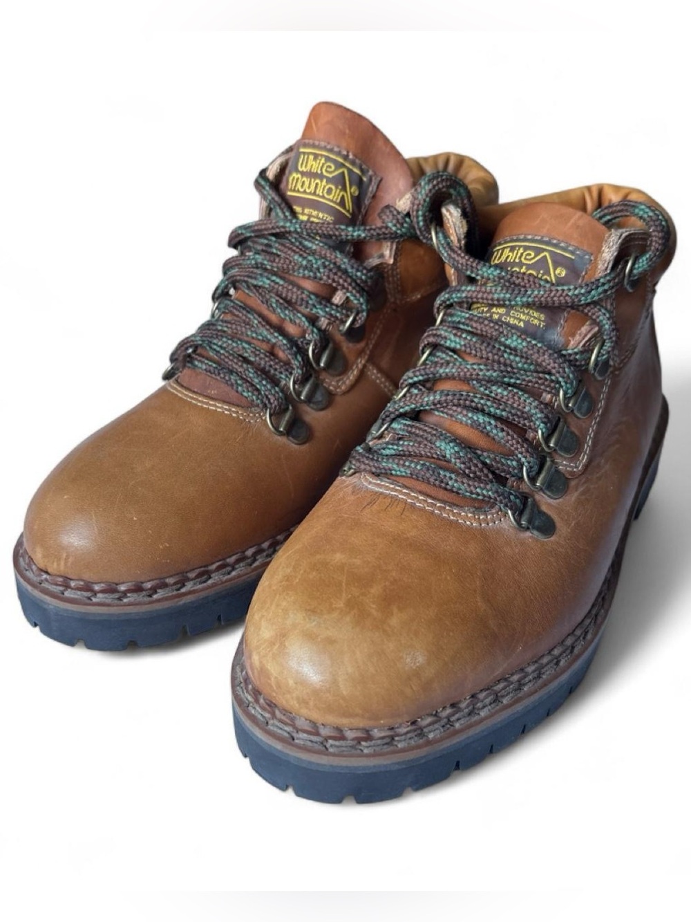 Vintage White Mountain Brown Leather Lace Up Alpine Hiking Women 7.5